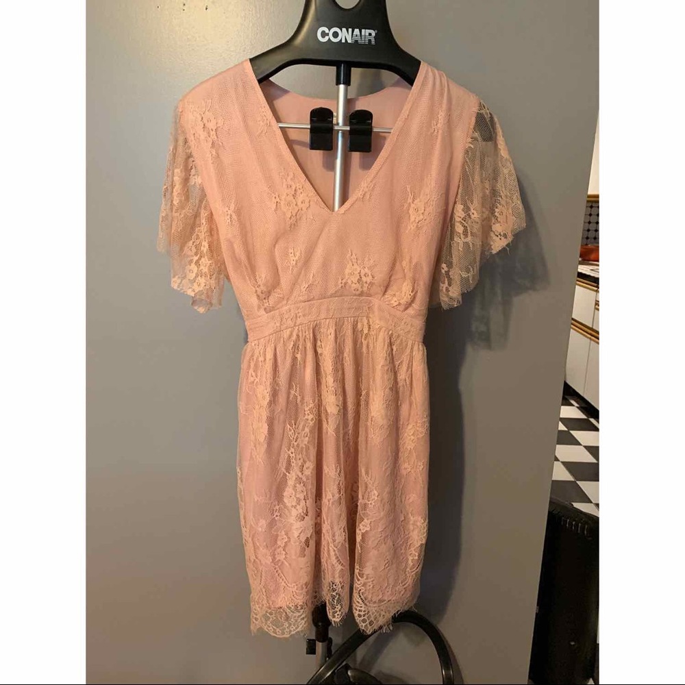 Peach colored dress